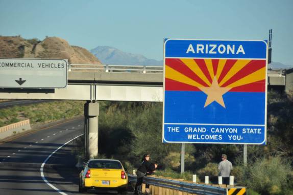 Chegando ao Arizona, o estado do Grand Canyon, nos Estados Unidos